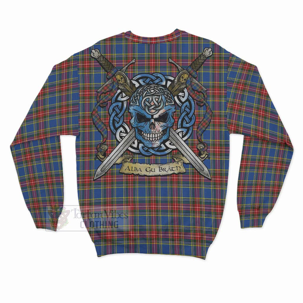 MacBeth (McBeth) Tartan Sweatshirt with Family Crest Celtic Skull Style - Tartan Vibes Clothing