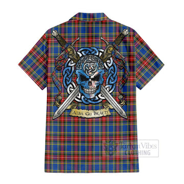 MacBeth (McBeth) Tartan Hawaiian Shirt with Family Crest Celtic Skull Style - Tartan Vibes Clothing
