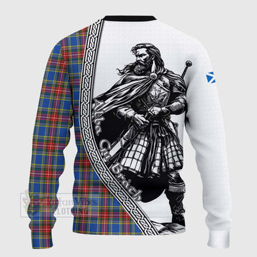 MacBeth (McBeth) Tartan Clan Crest Knitted Sweater with Highlander Warrior Celtic Style - Tartan Vibes Clothing