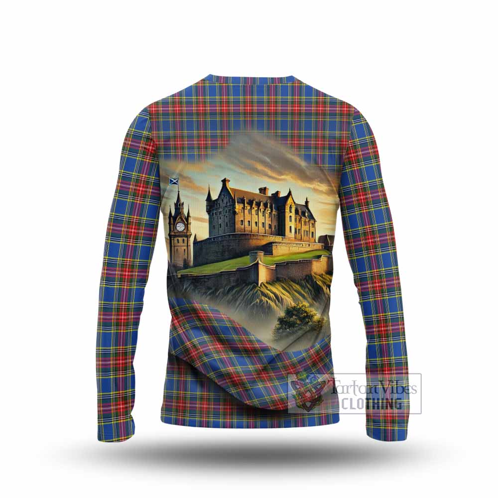 MacBeth (McBeth) Tartan Family Crest Long Sleeve T-Shirt with Scottish Ancient Castle Style - Tartan Vibes Clothing