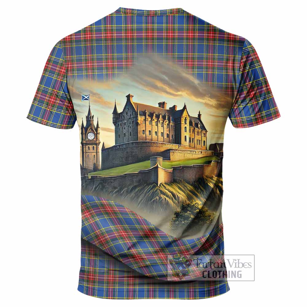 MacBeth (McBeth) Tartan Family Crest T-Shirt with Scottish Ancient Castle Style - Tartan Vibes Clothing