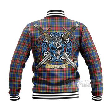 MacBeth (McBeth) Tartan Baseball Jacket with Family Crest Celtic Skull Style - Tartan Vibes Clothing