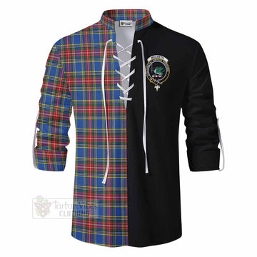 MacBeth (McBeth) Tartan Ghillie Kilt Shirt with Family Crest and Half Of Me Style - Tartan Vibes Clothing