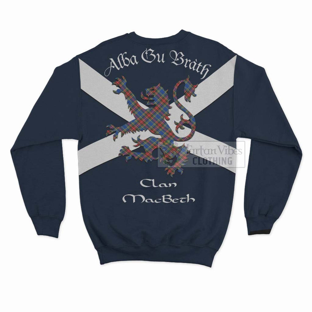 MacBeth (McBeth) Tartan Lion Rampant Sweatshirt Proudly Display Your Heritage with Alba Gu Brath and Clan Name - Tartan Vibes Clothing