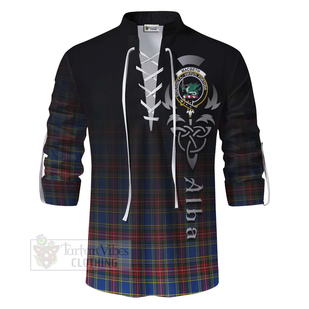 MacBeth (McBeth) Tartan Ghillie Kilt Shirt Featuring Alba Gu Brath Family Crest Celtic Inspired - Tartan Vibes Clothing