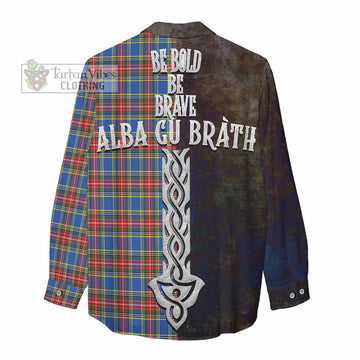 MacBeth (McBeth) Tartan Family Crest Women's Casual Shirt Alba Gu Brath Be Brave Lion Ancient Style