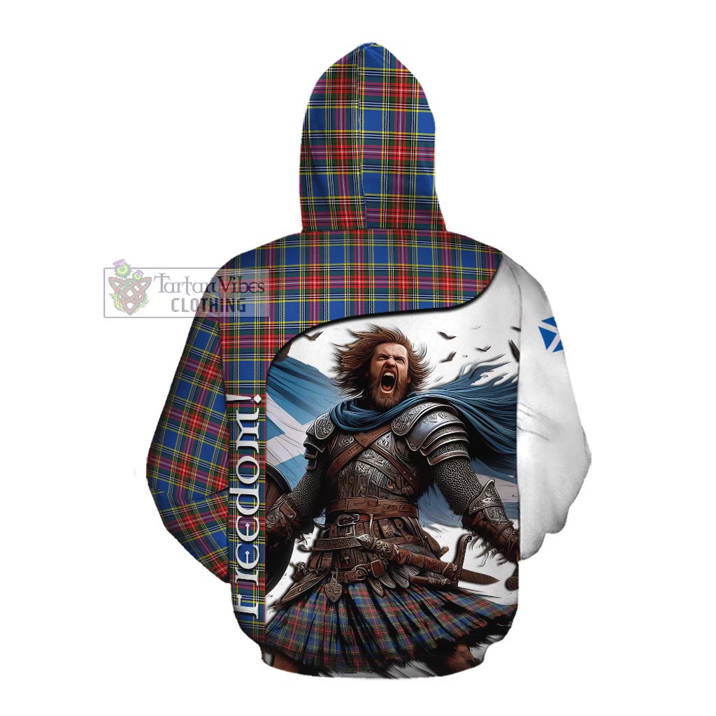 Tartan Vibes Clothing MacBeth (McBeth) Crest Tartan Cotton Hoodie Inspired by the Freedom of Scottish Warrior