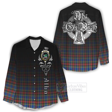 MacBeth (McBeth) Tartan Women's Casual Shirt Featuring Alba Gu Brath Family Crest Celtic Inspired - Tartan Vibes Clothing