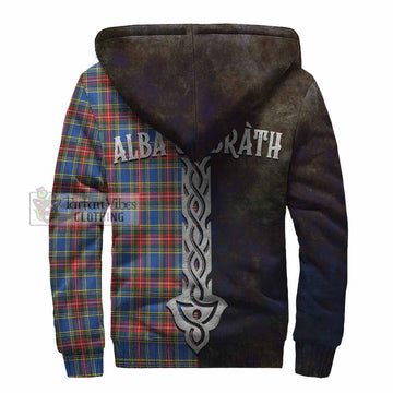 MacBeth (McBeth) Tartan Family Crest Sherpa Hoodie Alba Gu Brath Be Brave Lion Ancient Style