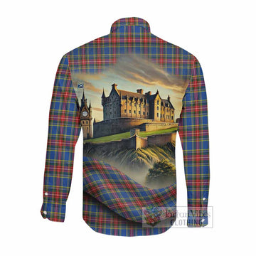 MacBeth (McBeth) Tartan Family Crest Long Sleeve Button Shirt with Scottish Ancient Castle Style