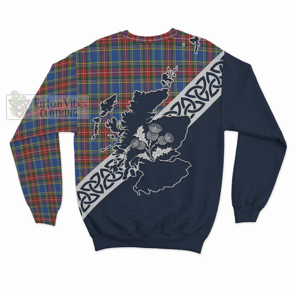 MacBeth (McBeth) Tartan Sweatshirt Featuring Thistle and Scotland Map - Tartan Vibes Clothing