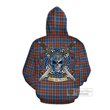MacBeth (McBeth) Tartan Cotton Hoodie with Family Crest Celtic Skull Style Pullover Hoodie - Tartan Vibes Clothing