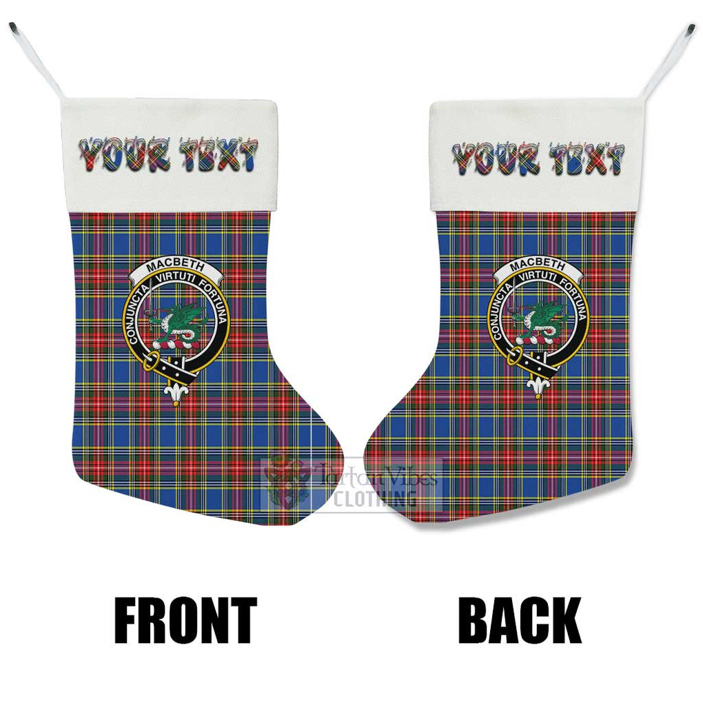 MacBeth (McBeth) Tartan Family Crest Christmas Stocking with Personalized Text - Tartan Vibes Clothing