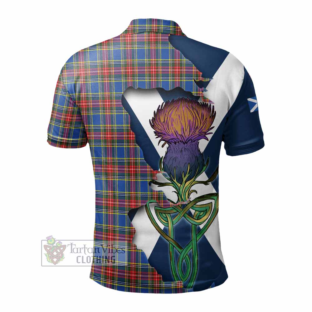 Tartan Vibes Clothing MacBeth (McBeth) Tartan Family Crest Polo Shirt Scottish Thistle Celtic Inspired
