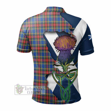 Tartan Vibes Clothing MacBeth (McBeth) Tartan Family Crest Polo Shirt Scottish Thistle Celtic Inspired