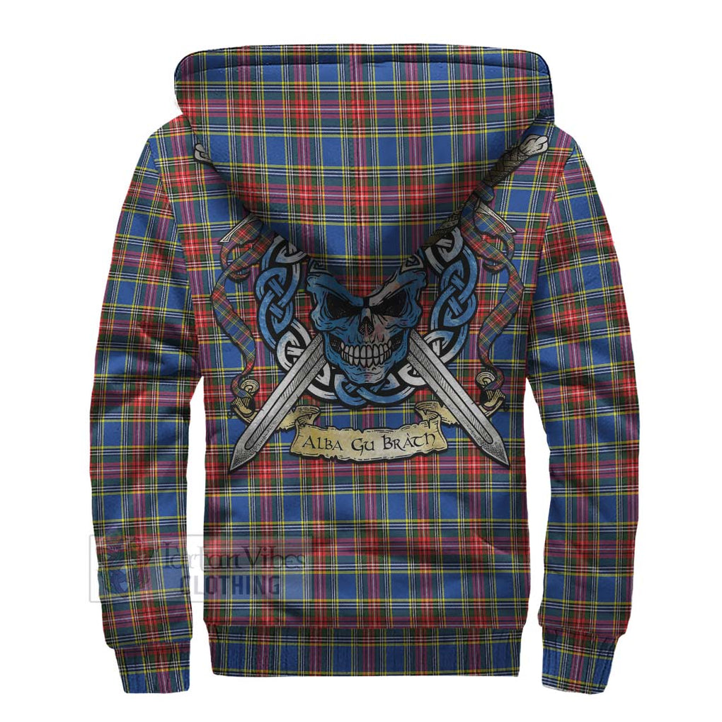 MacBeth (McBeth) Tartan Sherpa Hoodie with Family Crest Celtic Skull Style - Tartan Vibes Clothing