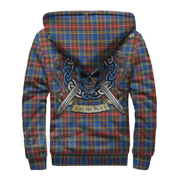 MacBeth (McBeth) Tartan Sherpa Hoodie with Family Crest Celtic Skull Style - Tartan Vibes Clothing