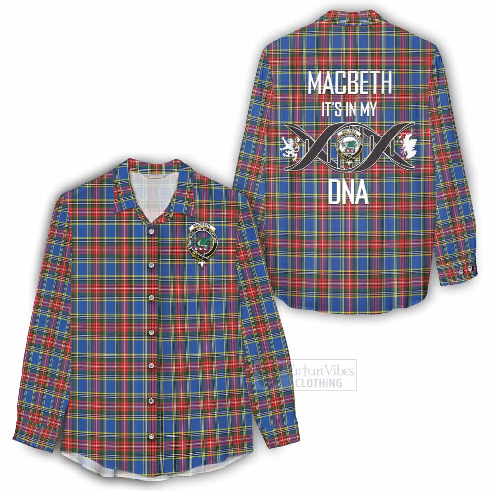 MacBeth (McBeth) Tartan Women's Casual Shirt with Family Crest DNA In Me Style - Tartan Vibes Clothing