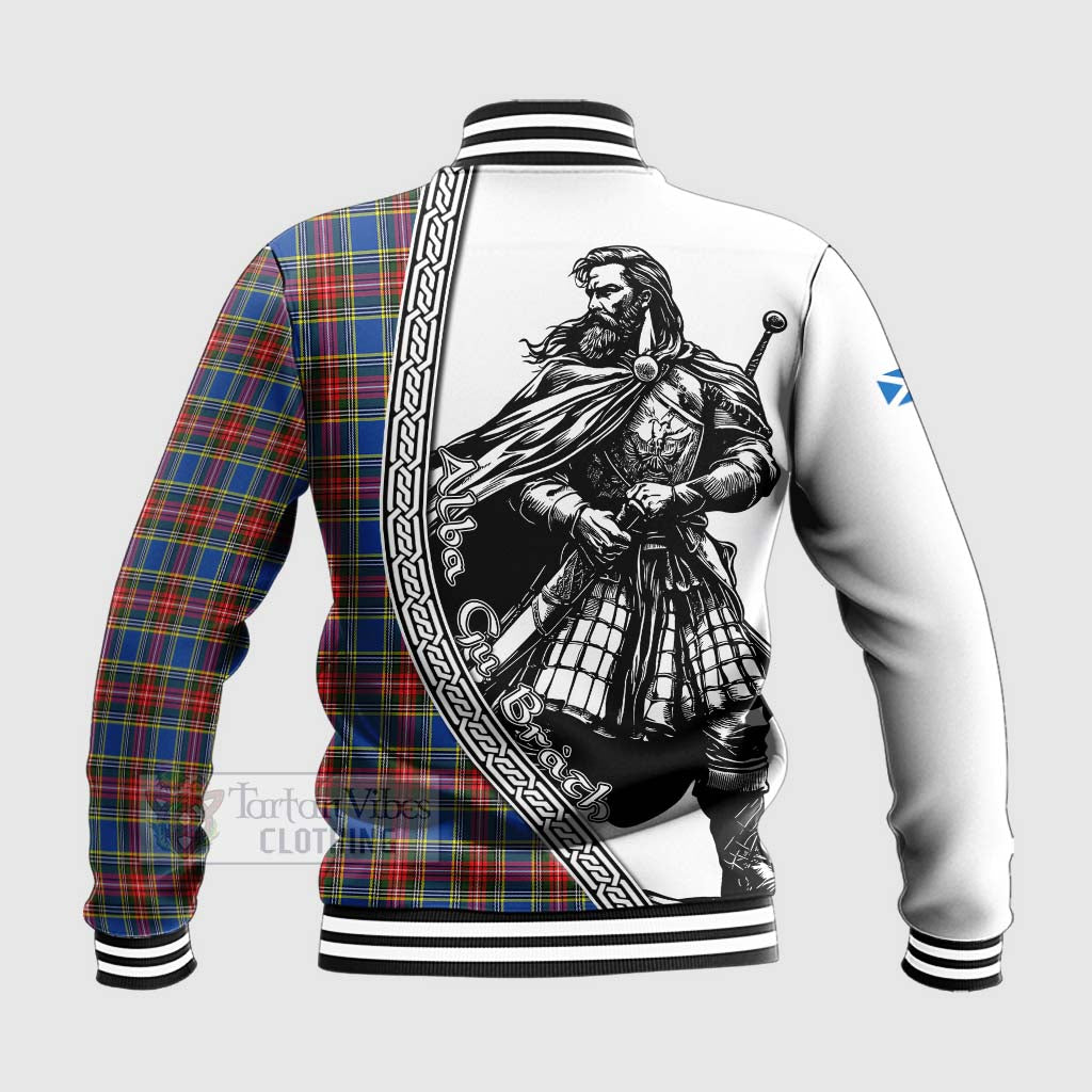 MacBeth (McBeth) Tartan Clan Crest Baseball Jacket with Highlander Warrior Celtic Style - Tartan Vibes Clothing
