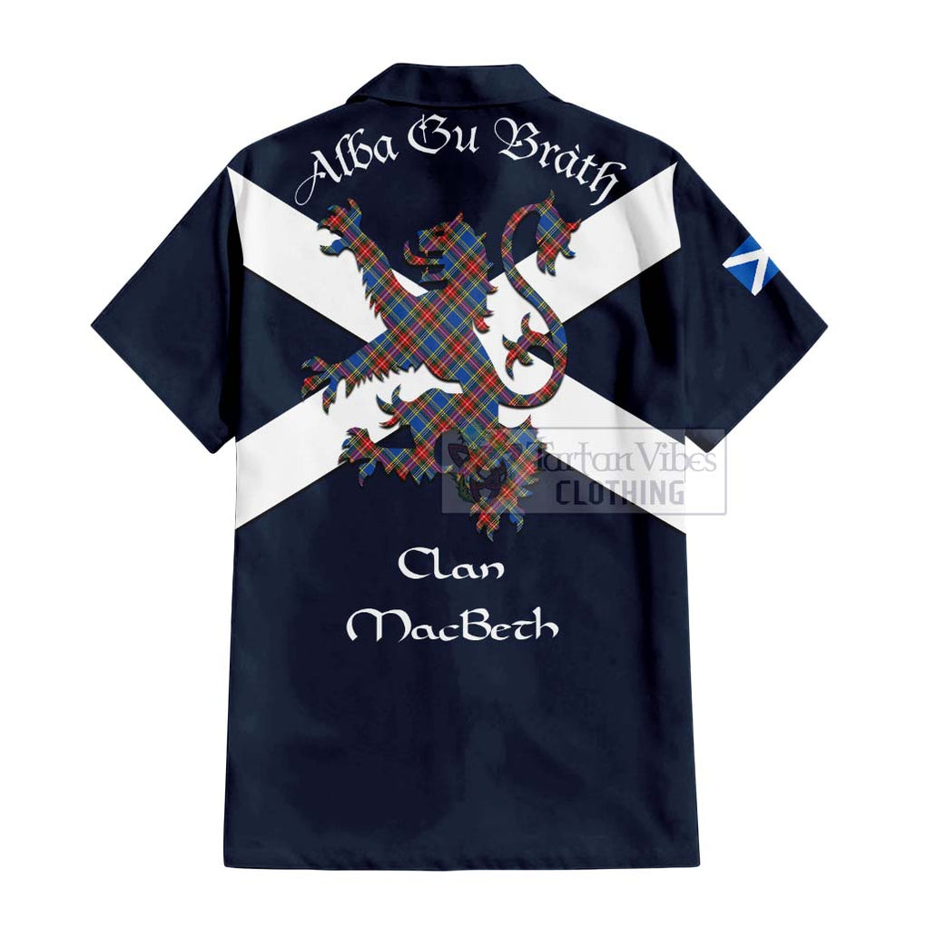 MacBeth (McBeth) Tartan Lion Rampant Hawaiian Shirt Proudly Display Your Heritage with Alba Gu Brath and Clan Name - Tartan Vibes Clothing