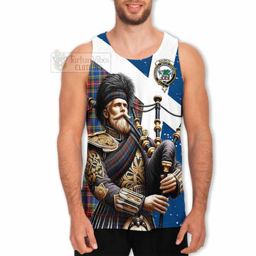 MacBeth (McBeth) Tartan Men's Tank Top with Family Crest Scottish Bagpiper Vibes - Tartan Vibes Clothing