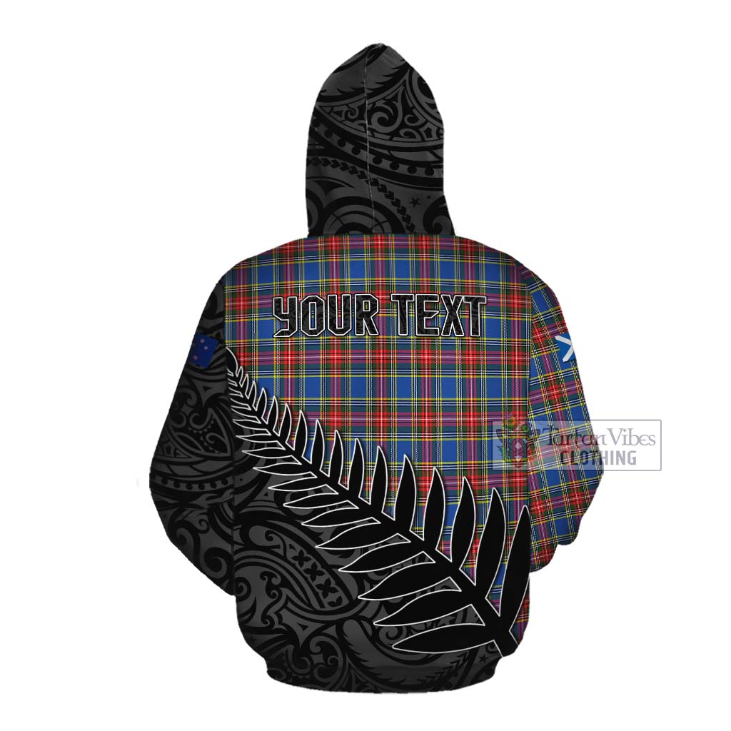 MacBeth (McBeth) Crest Tartan Cotton Hoodie with New Zealand Silver Fern Half Style Pullover Hoodie - Tartan Vibes Clothing