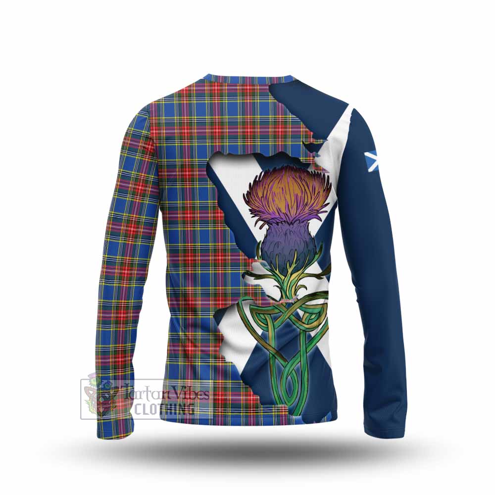 Tartan Vibes Clothing MacBeth (McBeth) Tartan Family Crest Long Sleeve T-Shirt Scottish Thistle Celtic Inspired