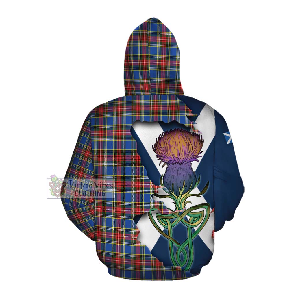 Tartan Vibes Clothing MacBeth (McBeth) Tartan Family Crest Cotton Hoodie Scottish Thistle Celtic Inspired