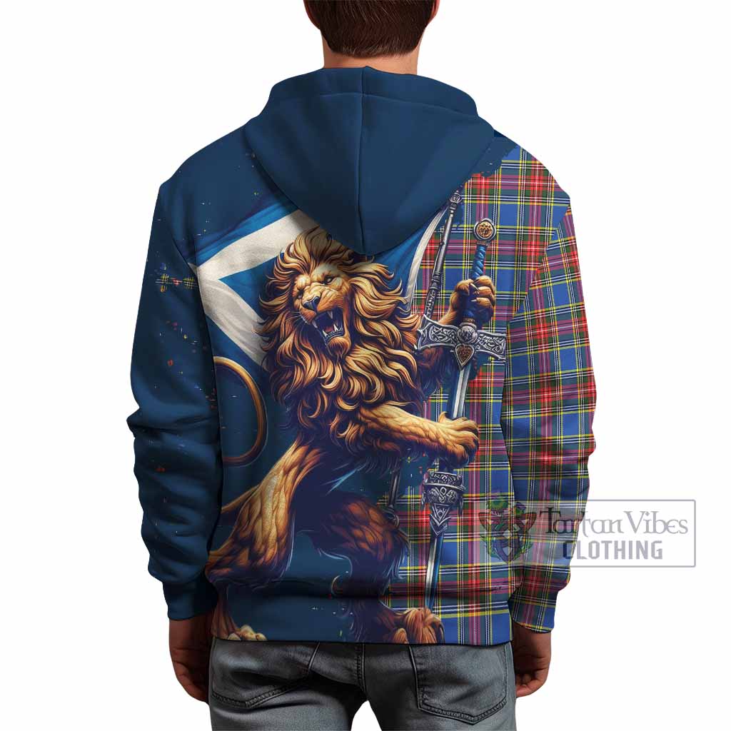 MacBeth (McBeth) Tartan Family Crest Hoodie with Scottish Majestic Lion - Tartan Vibes Clothing