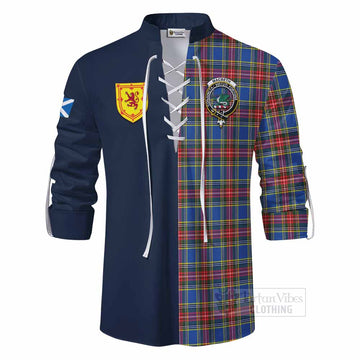 MacBeth (McBeth) Tartan Ghillie Kilt Shirt Alba with Scottish Lion Royal Arm Half Style - Tartan Vibes Clothing