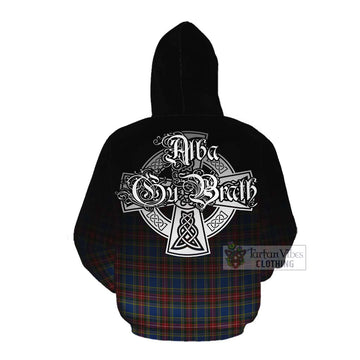 Tartan Vibes Clothing MacBeth (McBeth) Tartan Cotton Hoodie Featuring Alba Gu Brath Family Crest Celtic Inspired