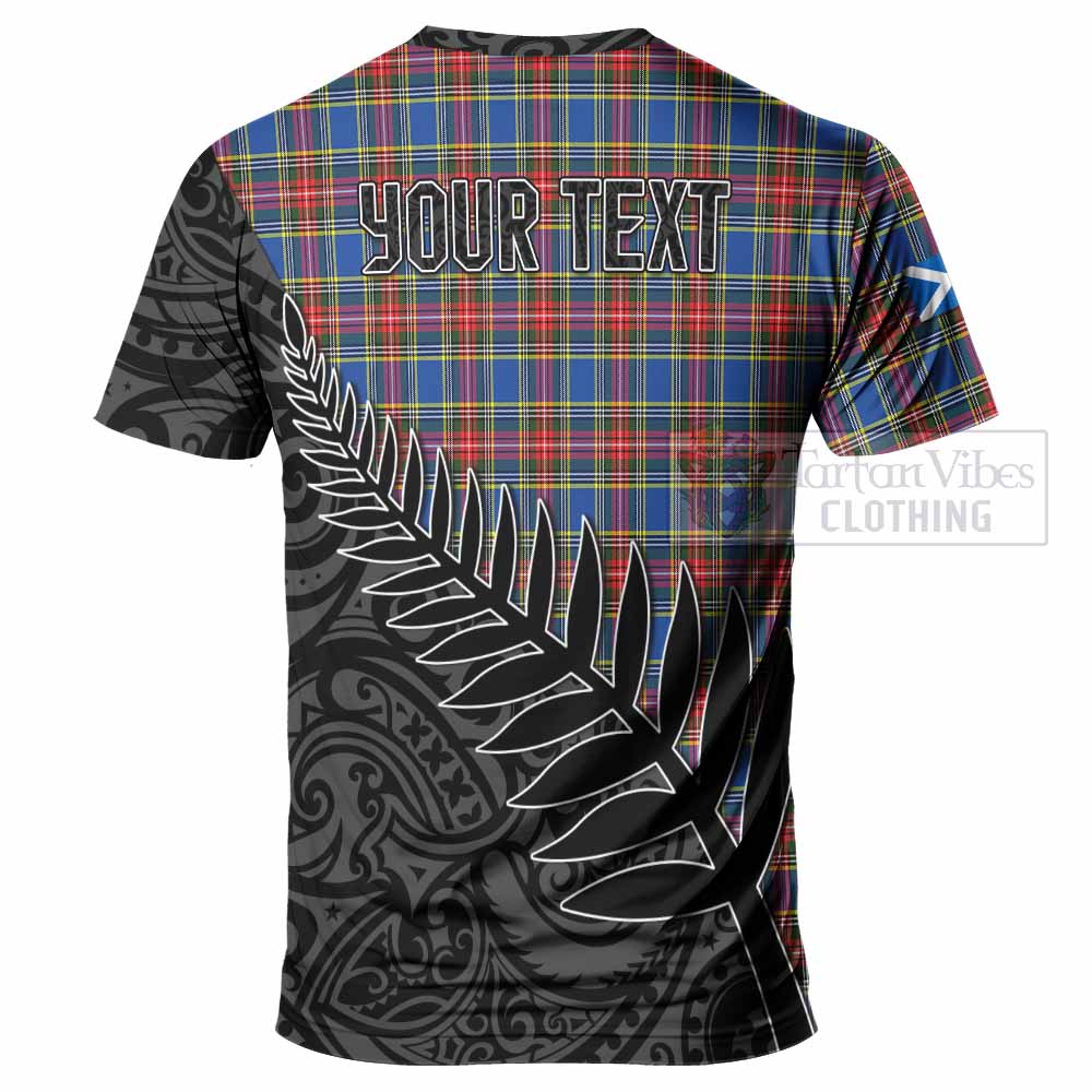 MacBeth (McBeth) Crest Tartan T-Shirt with New Zealand Silver Fern Half Style - Tartan Vibes Clothing