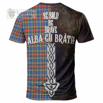 MacBeth (McBeth) Tartan Family Crest T-Shirt Alba Gu Brath Be Brave Lion Ancient Style