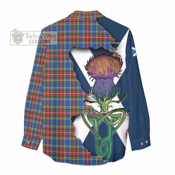 MacBeth (McBeth) Tartan Family Crest Women's Casual Shirt Scottish Thistle Celtic Inspired