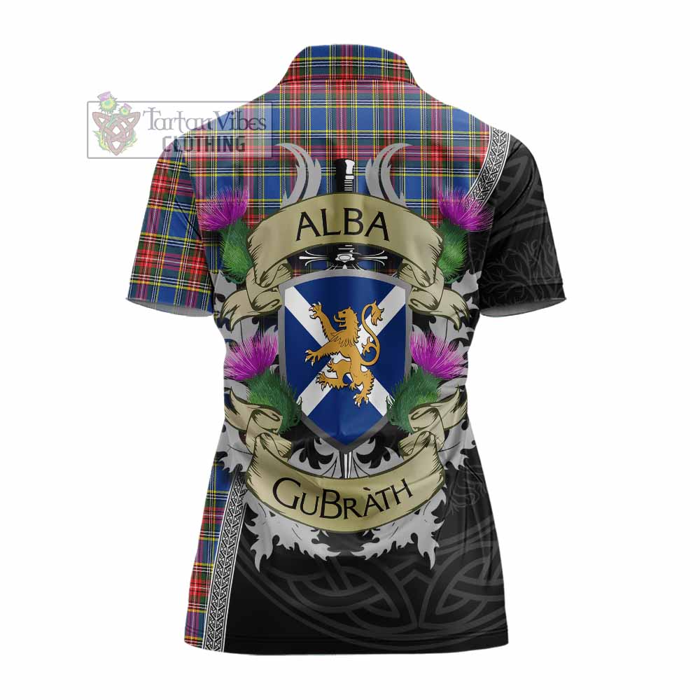 MacBeth (McBeth) Tartan Family Crest Women's Polo Shirt Lion Rampant Royal Thistle Shield Celtic Inspired - Tartan Vibes Clothing