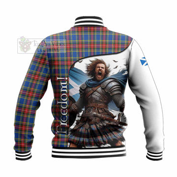 Tartan Vibes Clothing MacBeth (McBeth) Crest Tartan Baseball Jacket Inspired by the Freedom of Scottish Warrior