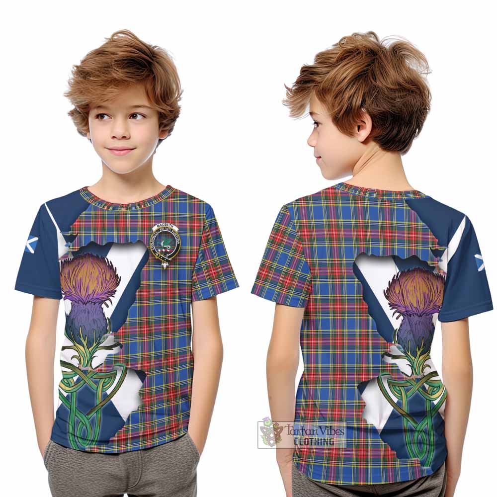 MacBeth (McBeth) Tartan Family Crest Kid T-Shirt Scottish Thistle Celtic Inspired - Tartan Vibes Clothing