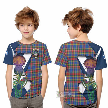 Tartan Vibes Clothing MacBeth (McBeth) Tartan Family Crest Kid T-Shirt Scottish Thistle Celtic Inspired