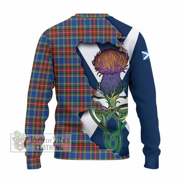 Tartan Vibes Clothing MacBeth (McBeth) Tartan Family Crest Knitted Sweater Scottish Thistle Celtic Inspired