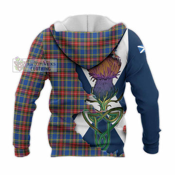 MacBeth (McBeth) Tartan Family Crest Knitted Hoodie Scottish Thistle Celtic Inspired