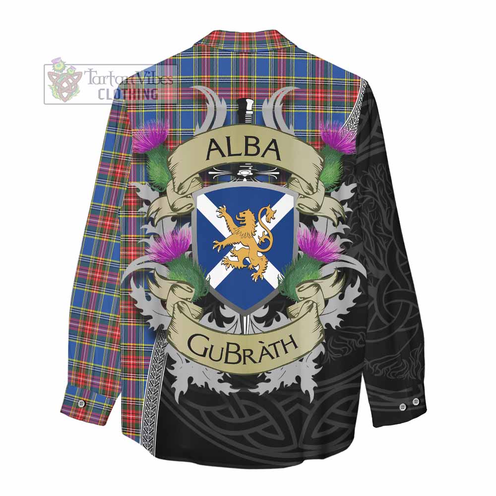 MacBeth (McBeth) Tartan Family Crest Women's Casual Shirt Lion Rampant Royal Thistle Shield Celtic Inspired - Tartan Vibes Clothing