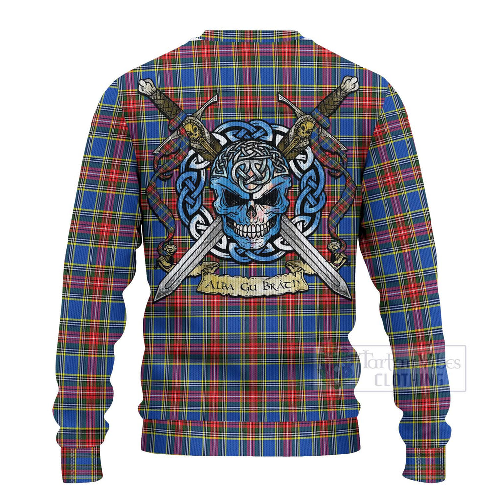 MacBeth (McBeth) Tartan Ugly Sweater with Family Crest Celtic Skull Style - Tartan Vibes Clothing