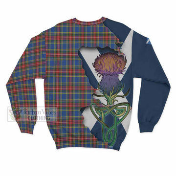 Tartan Vibes Clothing MacBeth (McBeth) Tartan Family Crest Sweatshirt Scottish Thistle Celtic Inspired