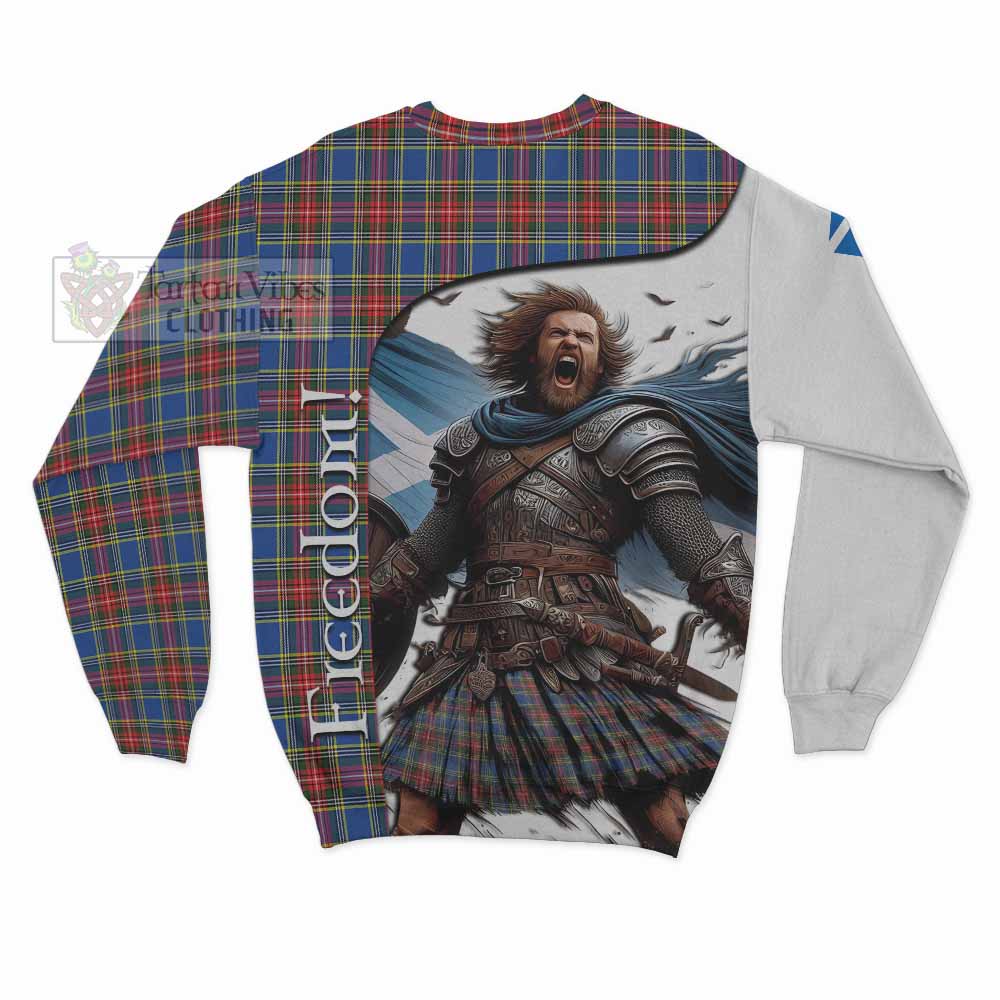 Tartan Vibes Clothing MacBeth (McBeth) Crest Tartan Sweatshirt Inspired by the Freedom of Scottish Warrior