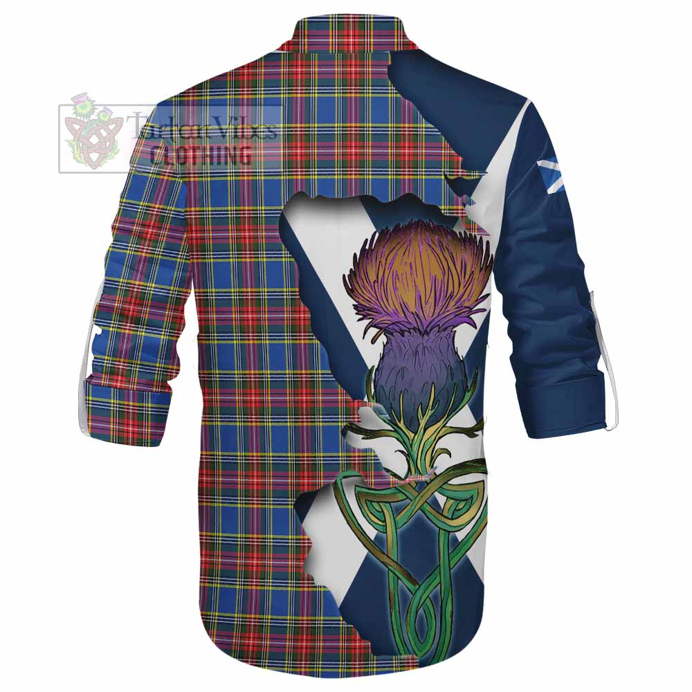 Tartan Vibes Clothing MacBeth (McBeth) Tartan Family Crest Ghillie Kilt Shirt Scottish Thistle Celtic Inspired