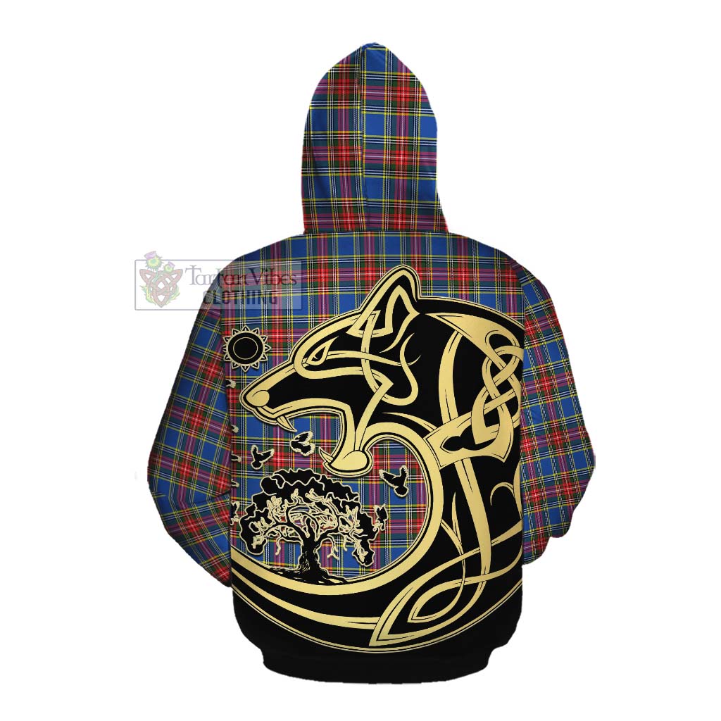 MacBeth (McBeth) Tartan Cotton Hoodie with Family Crest Celtic Wolf Style Pullover Hoodie - Tartan Vibes Clothing