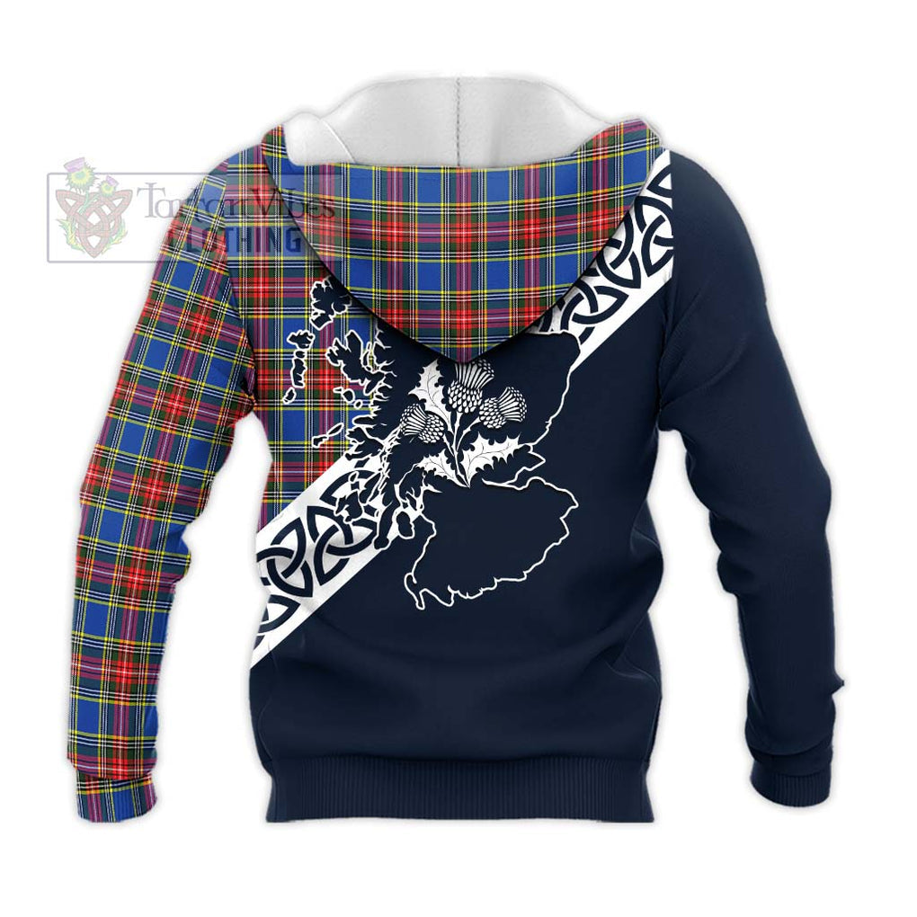 MacBeth (McBeth) Tartan Knitted Hoodie Featuring Thistle and Scotland Map - Tartan Vibes Clothing