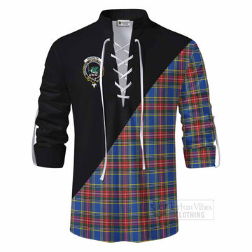 MacBeth (McBeth) Tartan Ghillie Kilt Shirt with Family Crest and Military Logo Style - Tartan Vibes Clothing