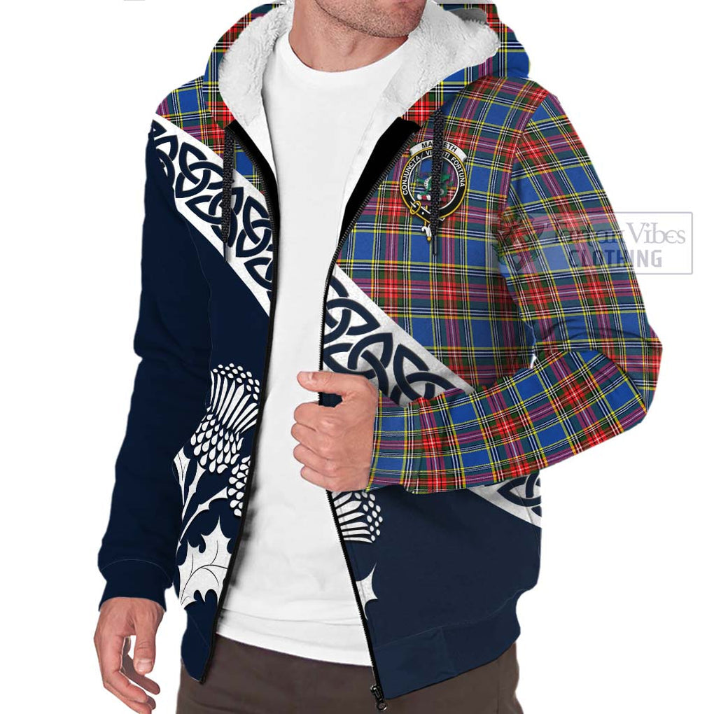 MacBeth (McBeth) Tartan Sherpa Hoodie Featuring Thistle and Scotland Map - Tartan Vibes Clothing