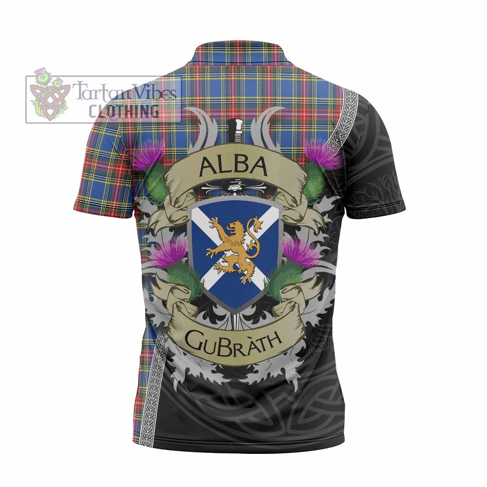 MacBeth (McBeth) Tartan Family Crest Zipper Polo Shirt Lion Rampant Royal Thistle Shield Celtic Inspired - Tartan Vibes Clothing